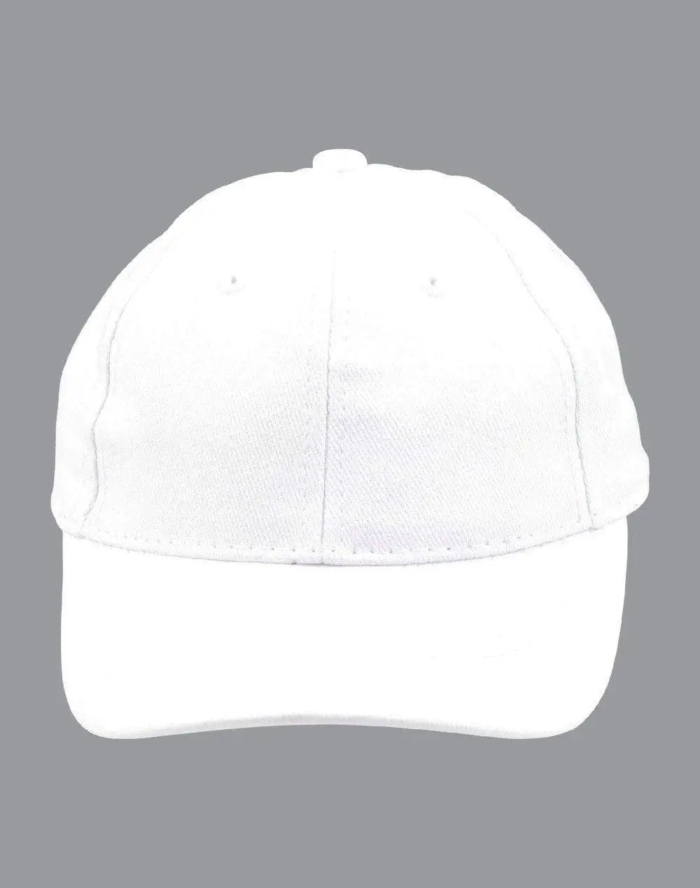 Kids Brushed Cotton Cap H1055 Active Wear Winning Spirit White 42cm-56cm
